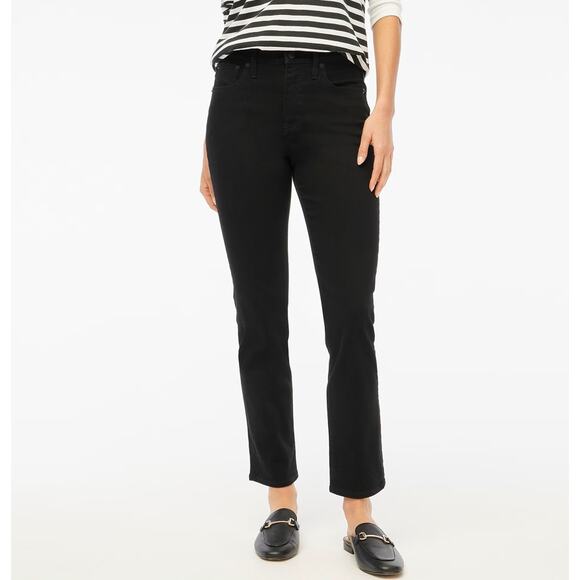 J.Crew Petite Essential Straight All Day Stretch Jeans Womens 26P Black Mid-Rise - Picture 1 of 7